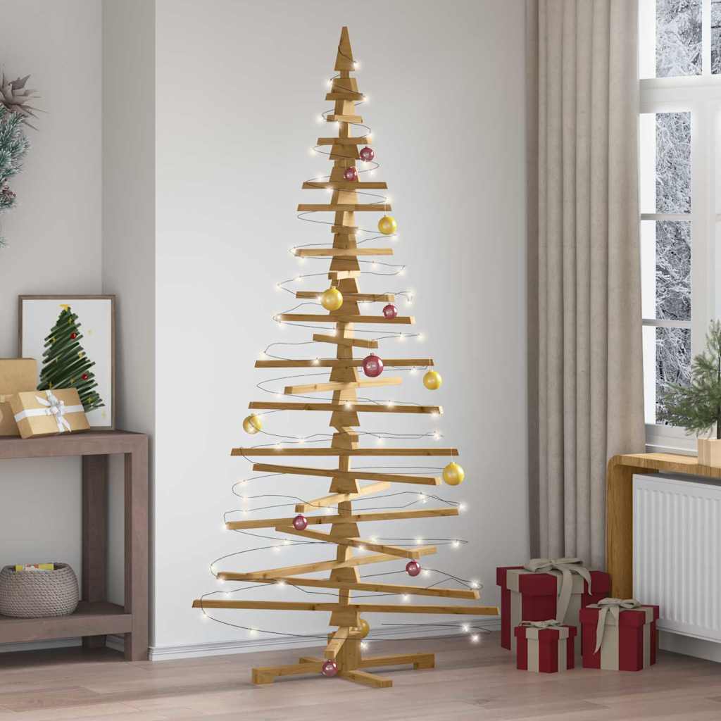 Holz Weihnachtsbaum mit Ständer Braun 210 cm Massivholz Kiefer