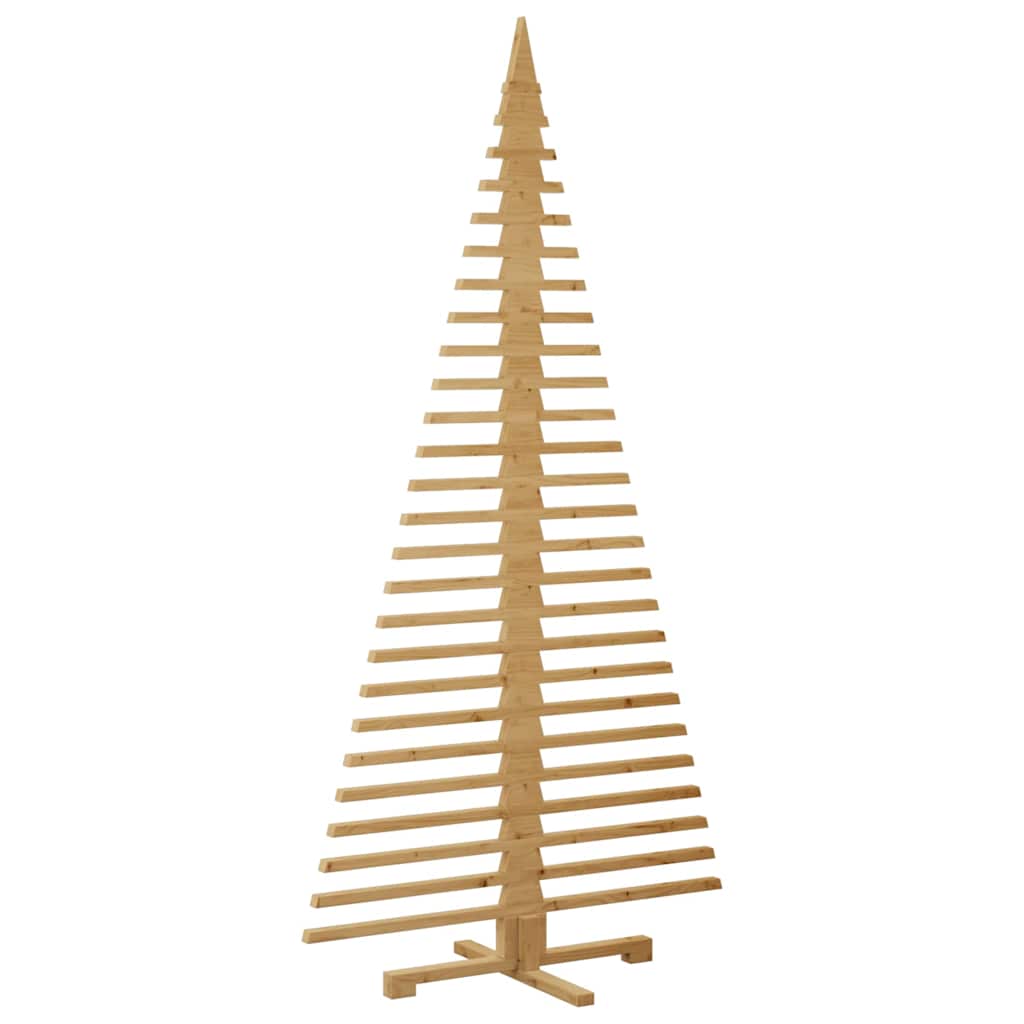 Holz Weihnachtsbaum mit Ständer Braun 210 cm Massivholz Kiefer