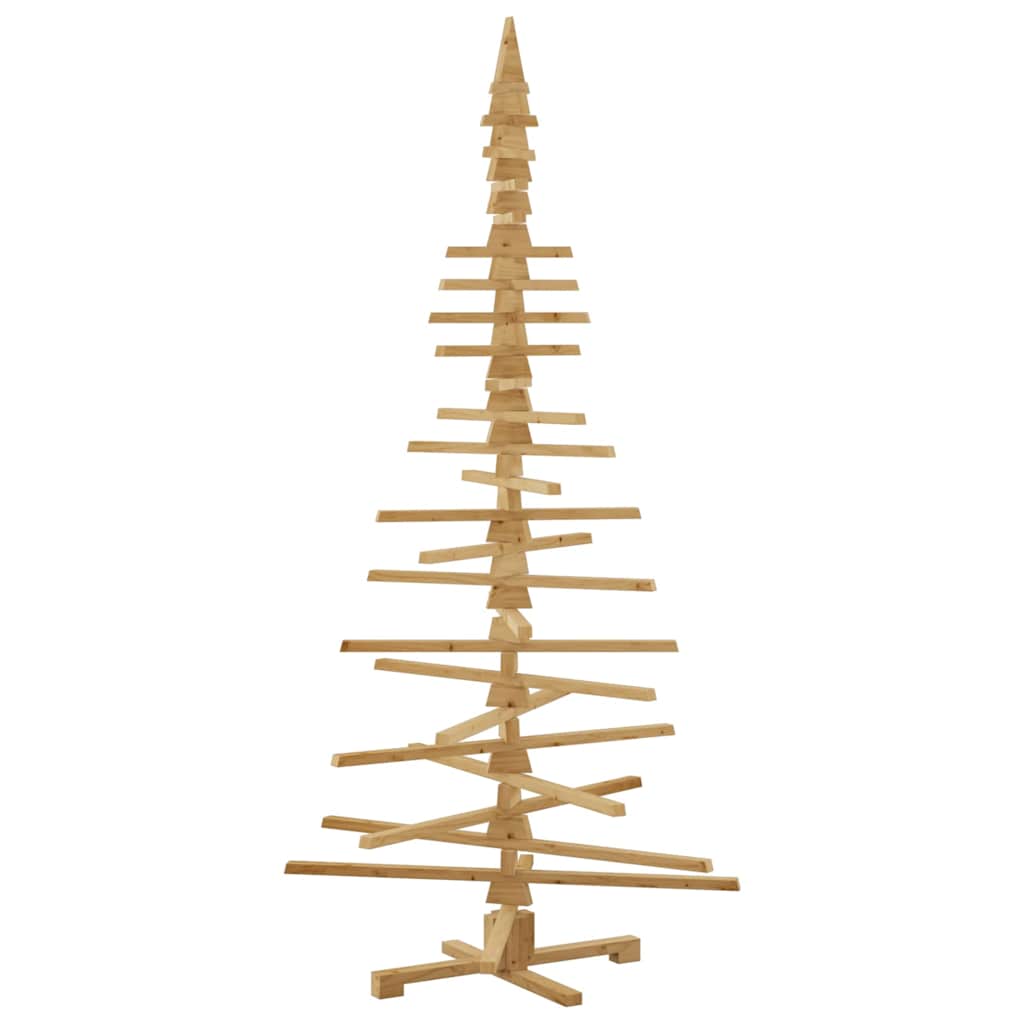 Holz Weihnachtsbaum mit Ständer Braun 210 cm Massivholz Kiefer