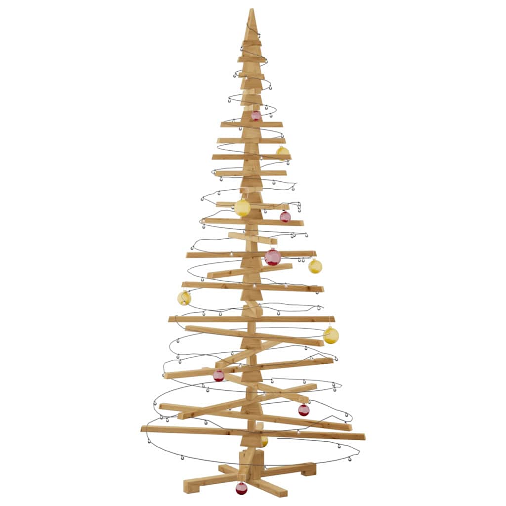 Holz Weihnachtsbaum mit Ständer Braun 210 cm Massivholz Kiefer