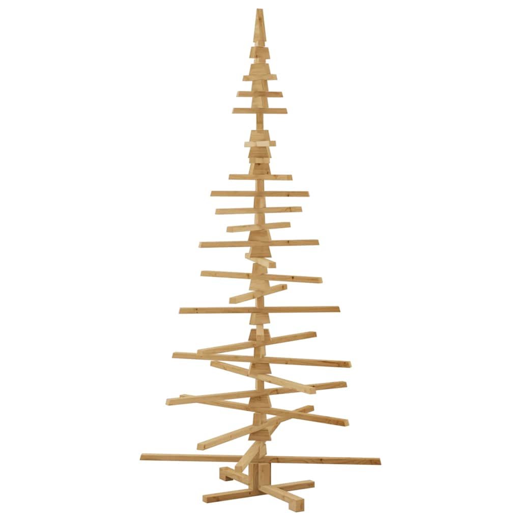 Holz Weihnachtsbaum mit Ständer Braun 210 cm Massivholz Kiefer