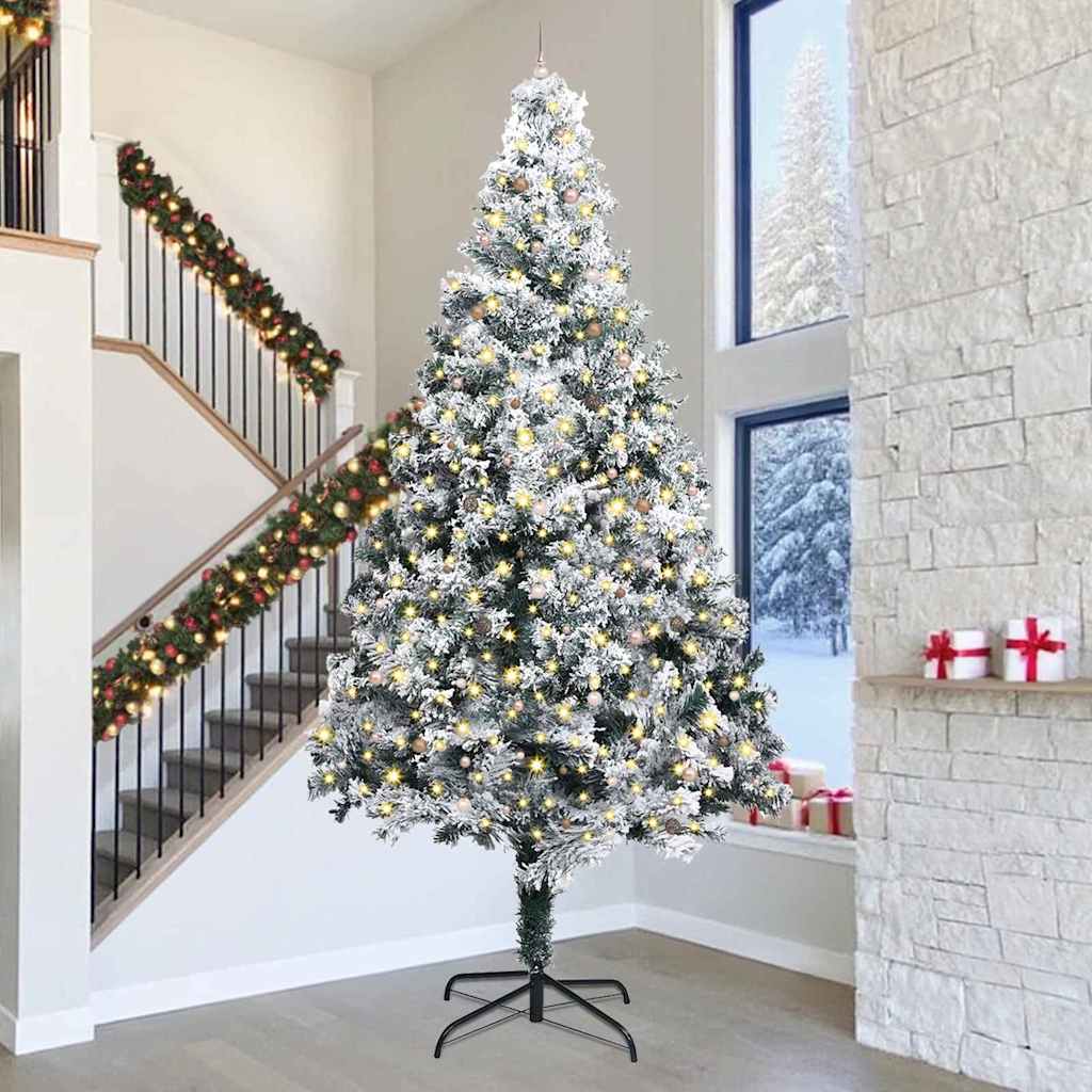 Künstlicher beleuchteter Weihnachtsbaum mit Kugel-Set Grün