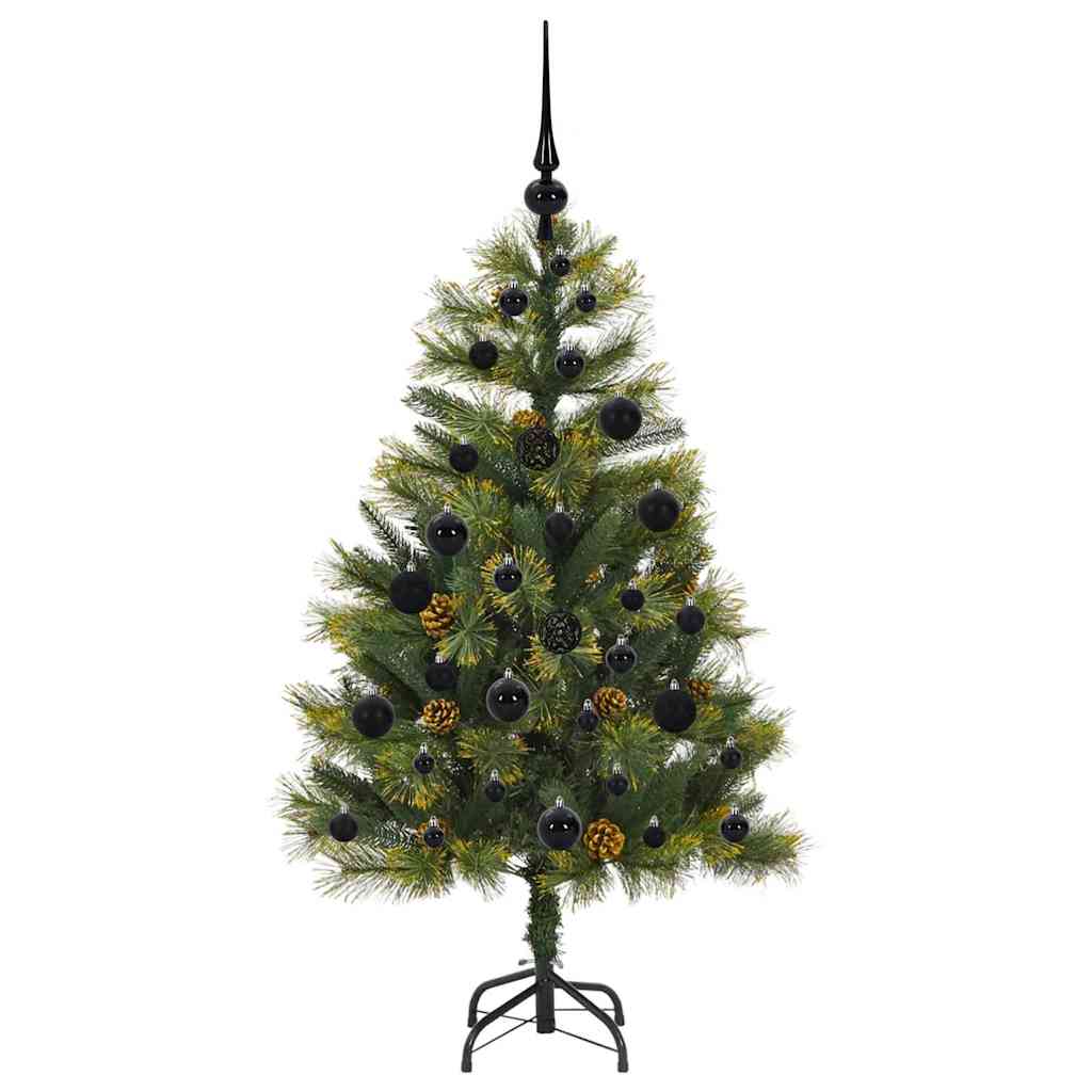 Künstlicher Klapp-Weihnachtsbaum mit Tannenzapfen Grün 120 cm