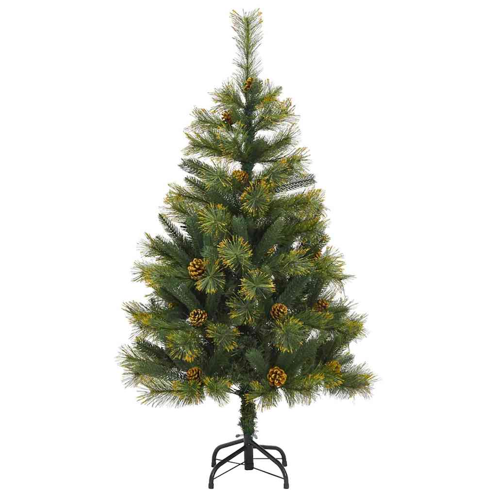 Künstlicher Klapp-Weihnachtsbaum mit Tannenzapfen Grün 120 cm