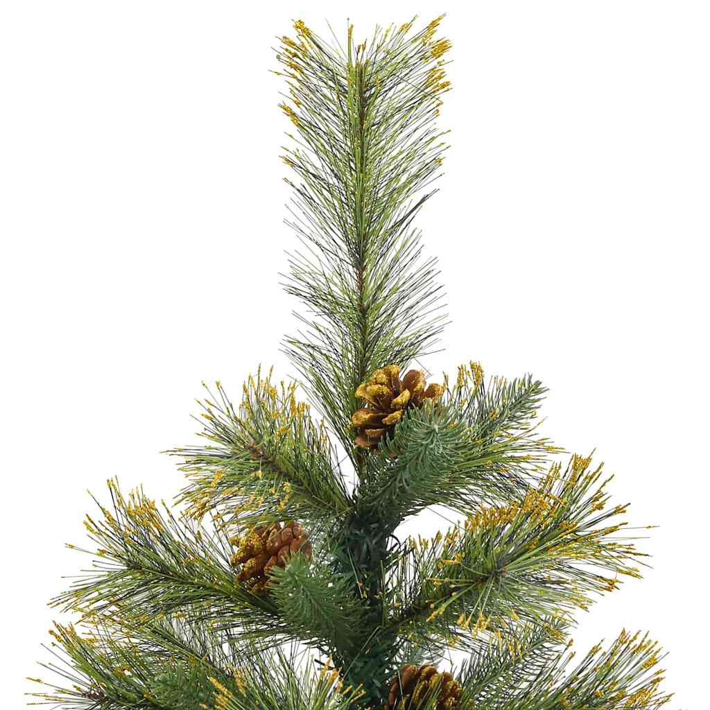 Künstlicher Klapp-Weihnachtsbaum mit Tannenzapfen Grün 120 cm