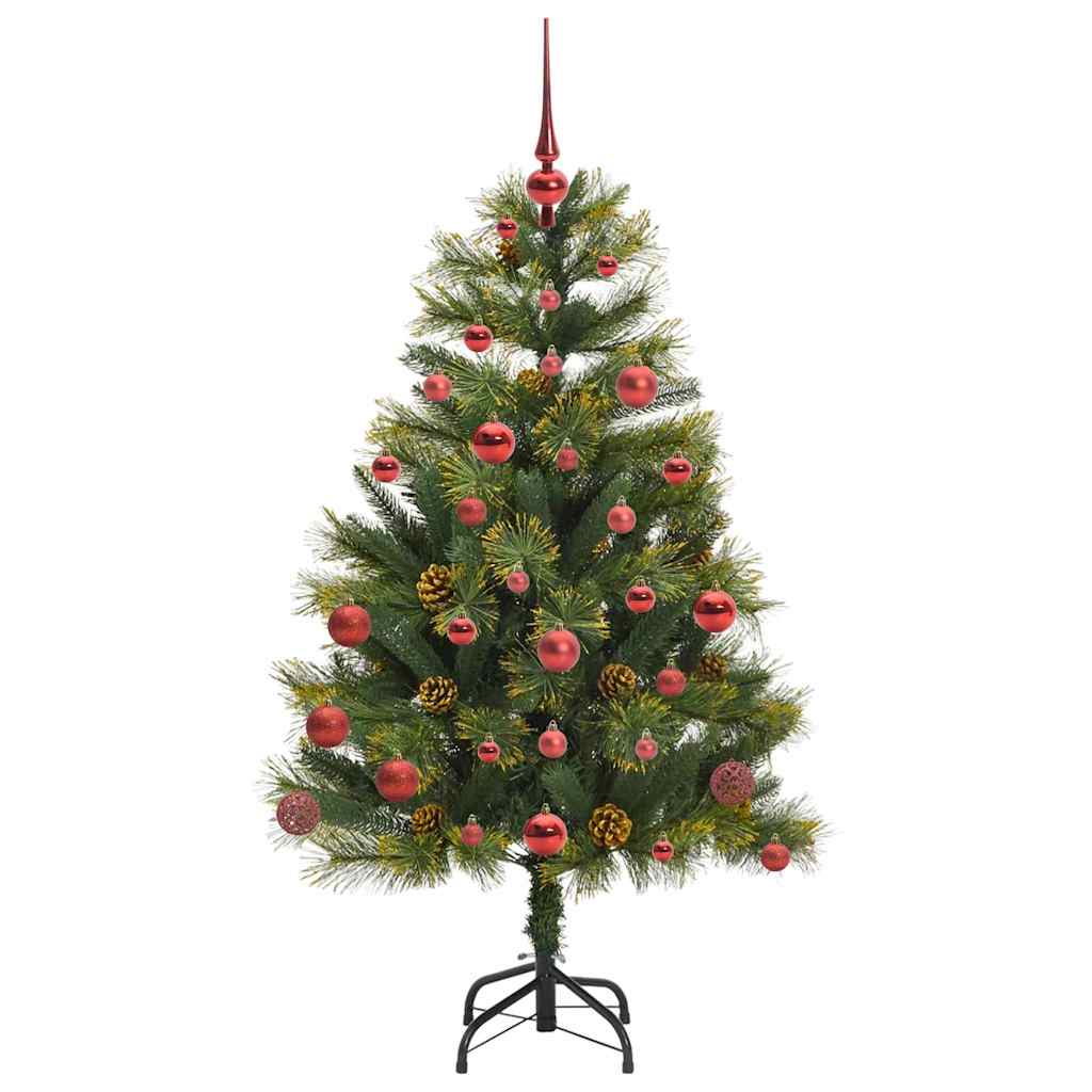 Künstlicher Klapp-Weihnachtsbaum mit Tannenzapfen Grün 150 cm