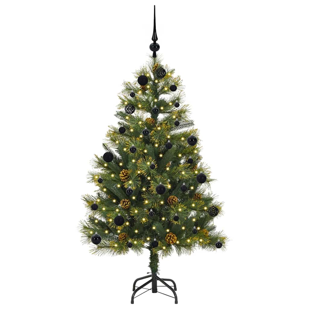 Künstlicher Klapp-Weihnachtsbaum mit Tannenzapfen Grün 150 cm