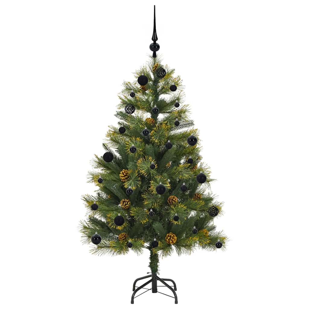 Künstlicher Klapp-Weihnachtsbaum mit Tannenzapfen Grün 150 cm
