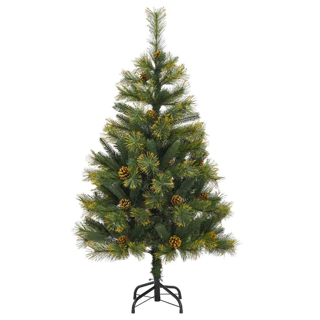 Künstlicher Klapp-Weihnachtsbaum mit Tannenzapfen Grün 150 cm