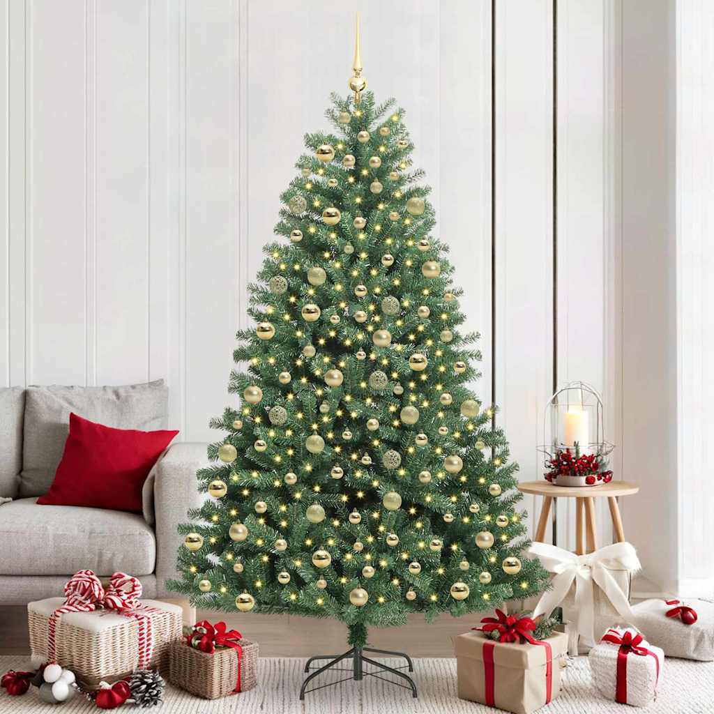 Künstlicher klappbarer Weihnachtsbaum Grün 210 cm