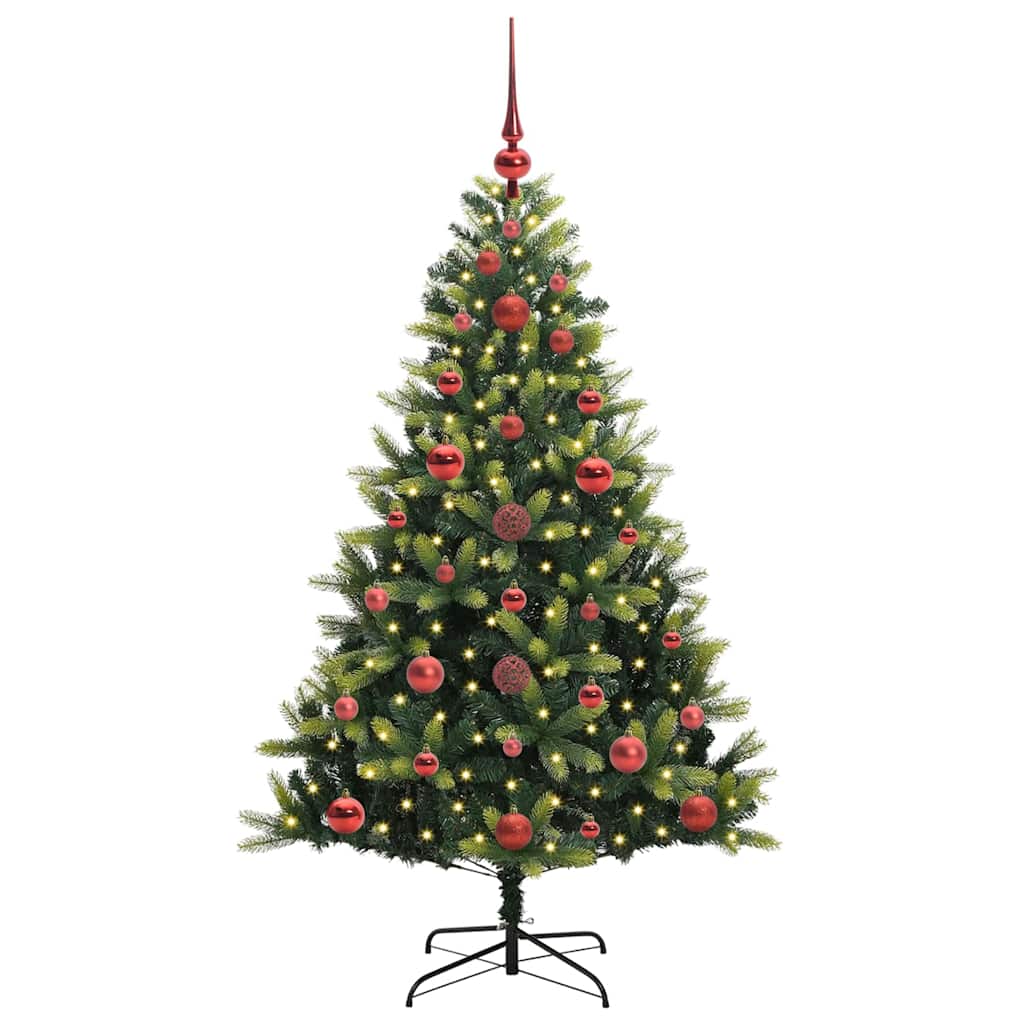 Künstlicher geflammter Weihnachtsbaum 150 LEDs Grün 120 cm