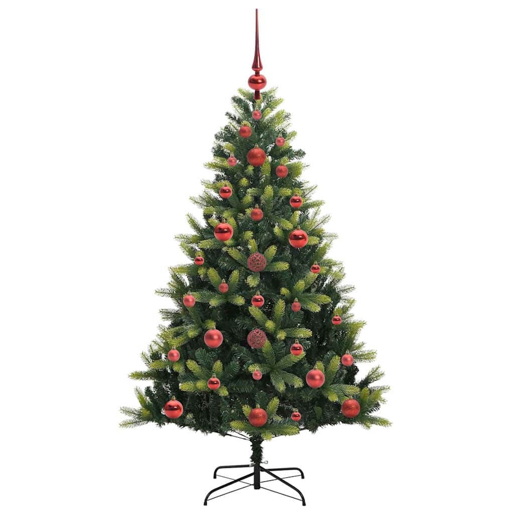 Künstlicher geflammter Weihnachtsbaum 150 LEDs Grün 120 cm
