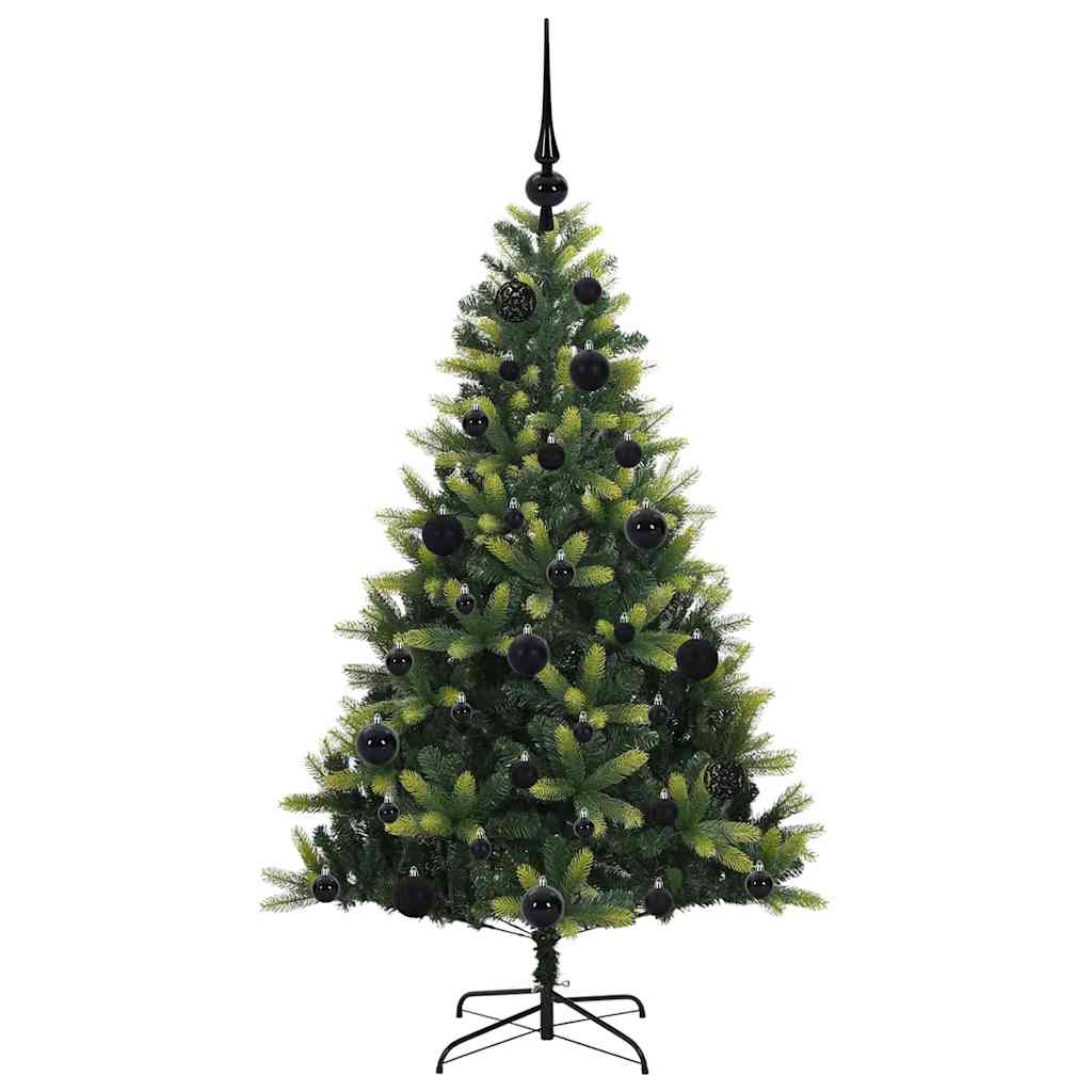 Künstlicher Klappbarer Weihnachtsbaum 150 LEDs Grün 120 cm
