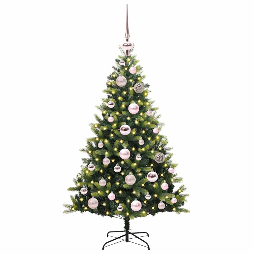 Künstlicher geflammter Weihnachtsbaum 150 LEDs Grün 120 cm