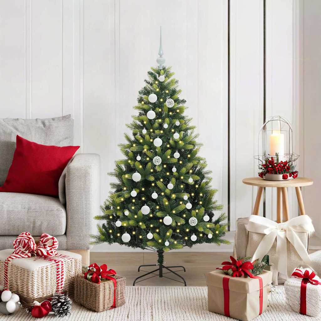 Künstlicher geflammter Weihnachtsbaum 150 LEDs Grün 120 cm