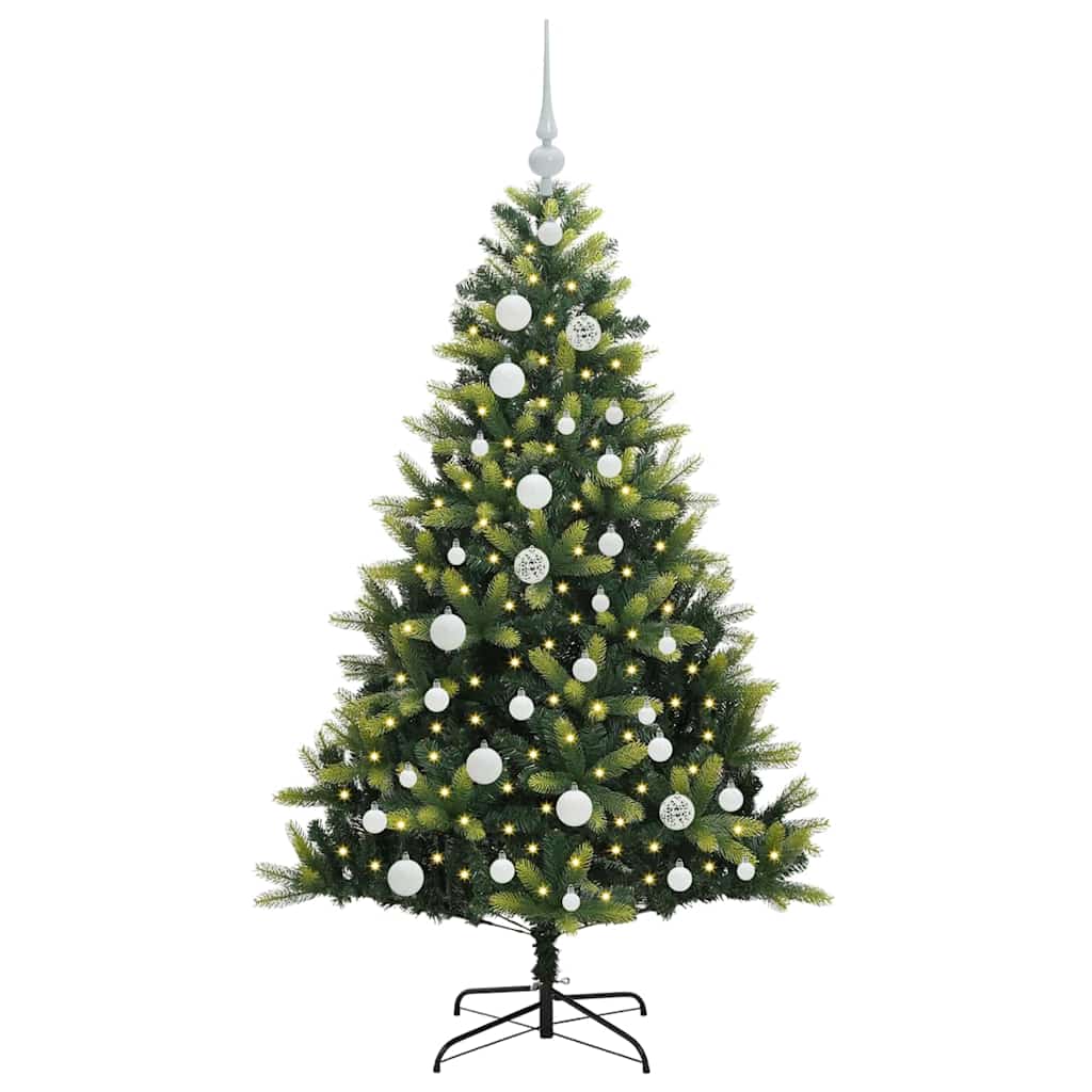 Künstlicher geflammter Weihnachtsbaum 150 LEDs Grün 120 cm