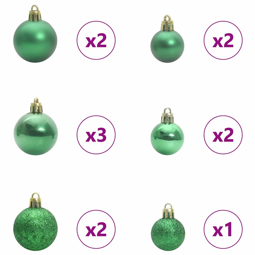 Künstlicher geflammter Weihnachtsbaum 150 LEDs Grün 120 cm