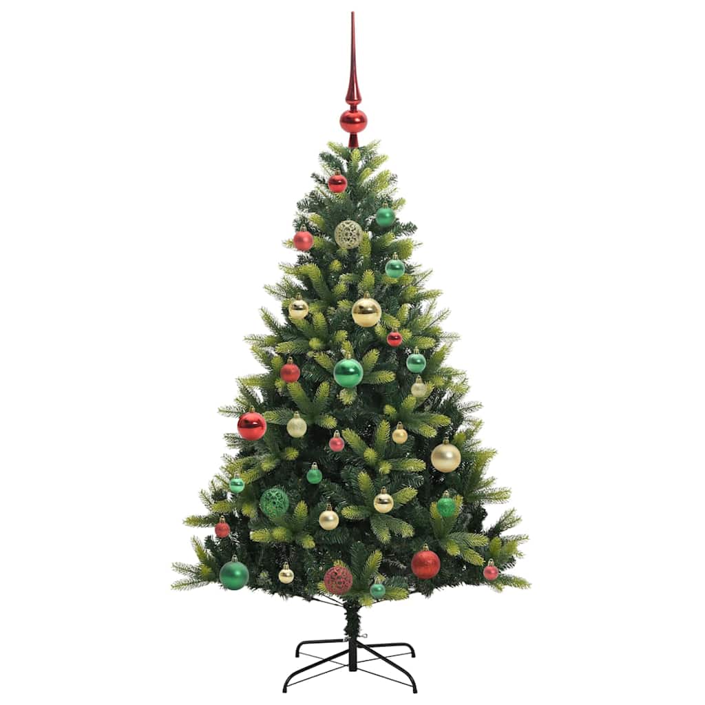 Künstlicher geflammter Weihnachtsbaum 150 LEDs Grün 120 cm