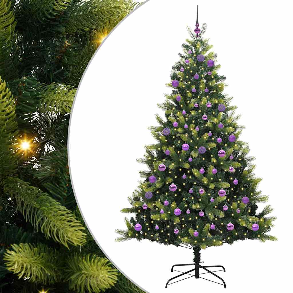 Künstlicher klappbarer Weihnachtsbaum 300 LEDs Grün 180 cm