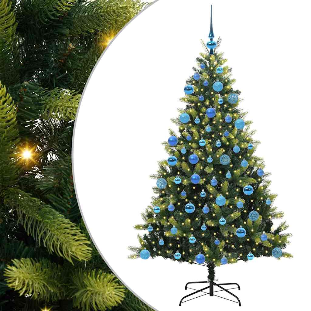 Künstlicher Klappbarer Weihnachtsbaum 300 LEDs Grün 180 cm