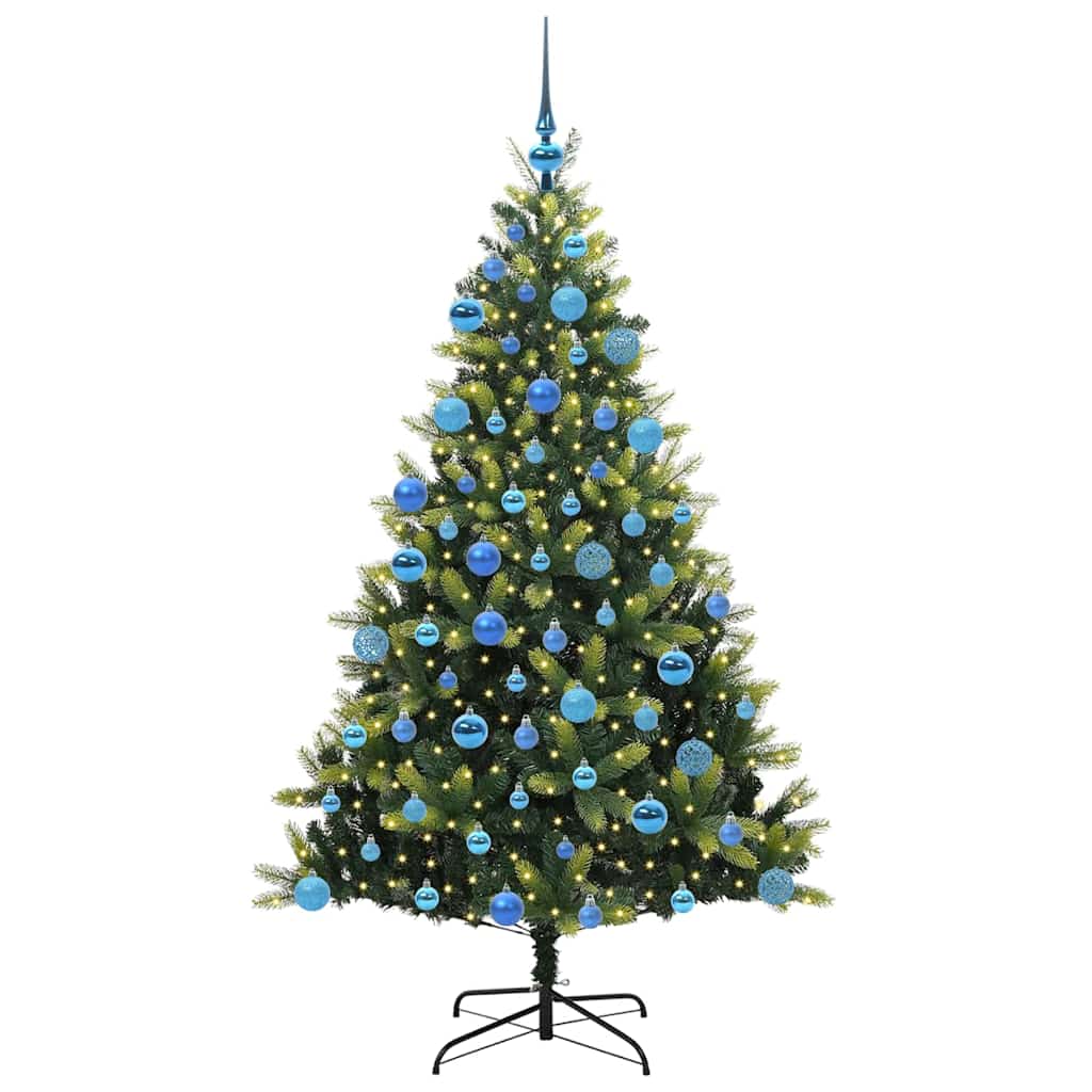 Künstlicher Klappbarer Weihnachtsbaum 300 LEDs Grün 180 cm