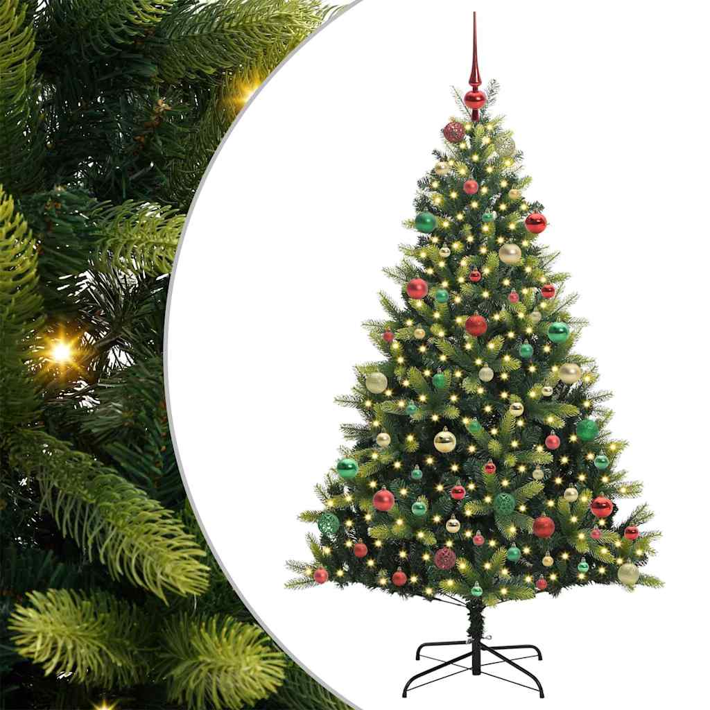 Künstlicher Klappbarer Weihnachtsbaum 300 LEDs Grün 180 cm
