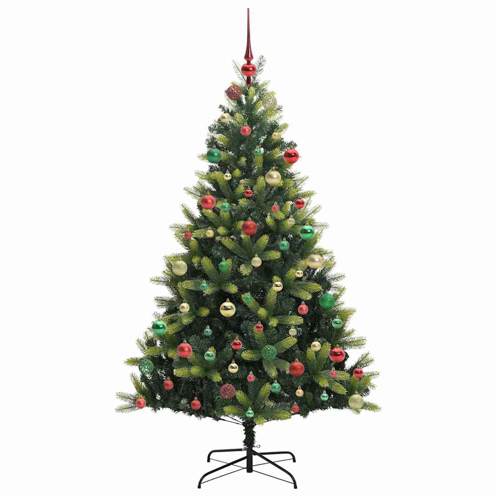Künstlicher Klappbarer Weihnachtsbaum 300 LEDs Grün 180 cm