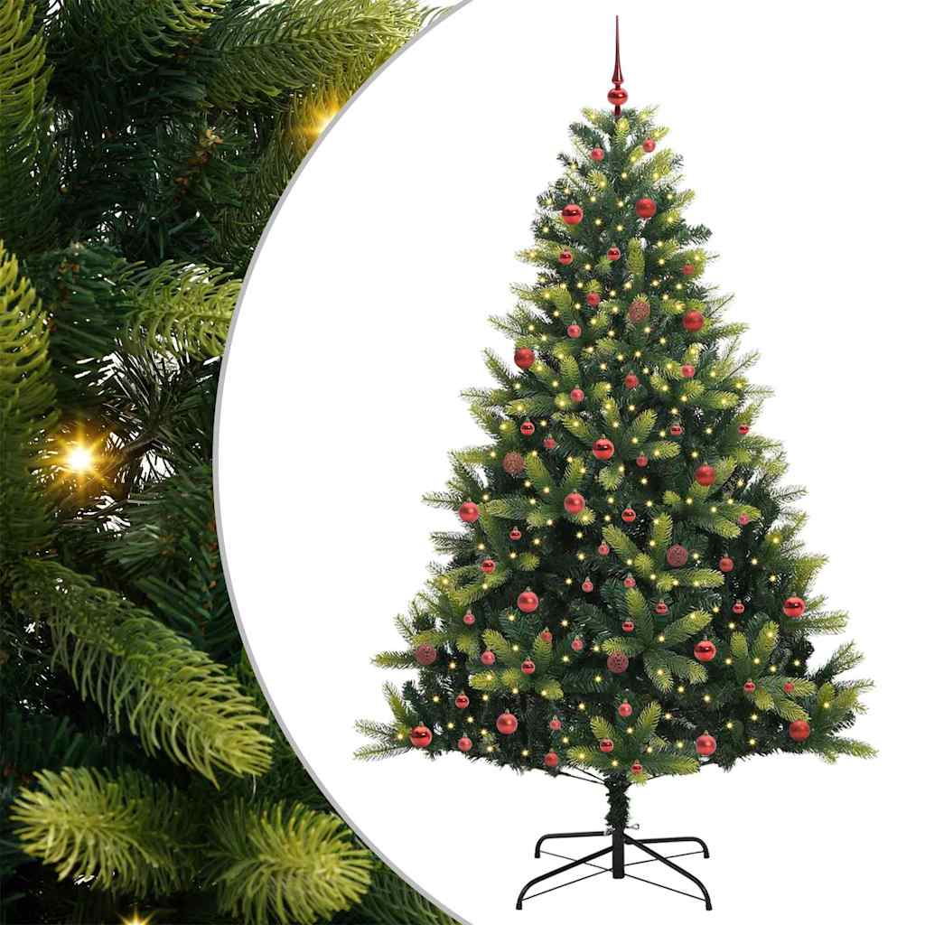 Künstlicher faltbarer Weihnachtsbaum 300 LEDs Grün 210 cm