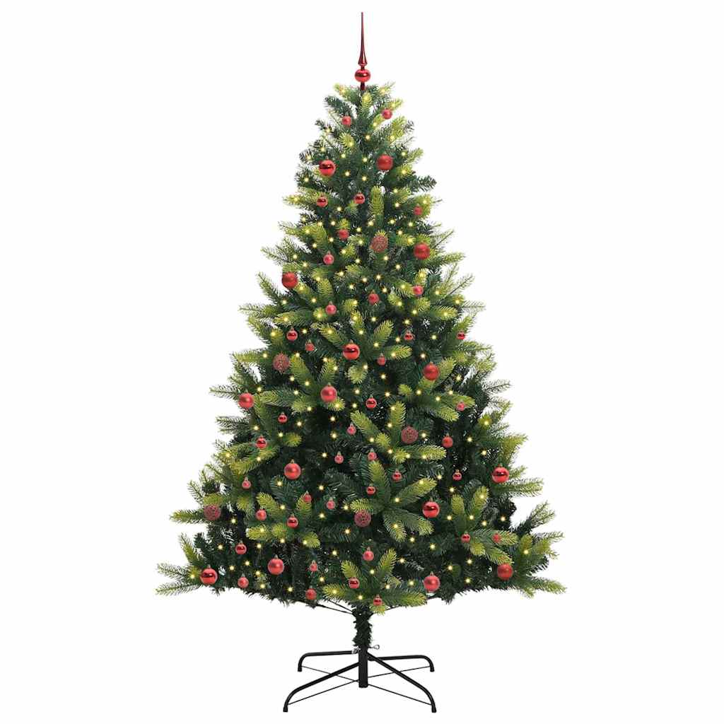 Künstlicher faltbarer Weihnachtsbaum 300 LEDs Grün 210 cm