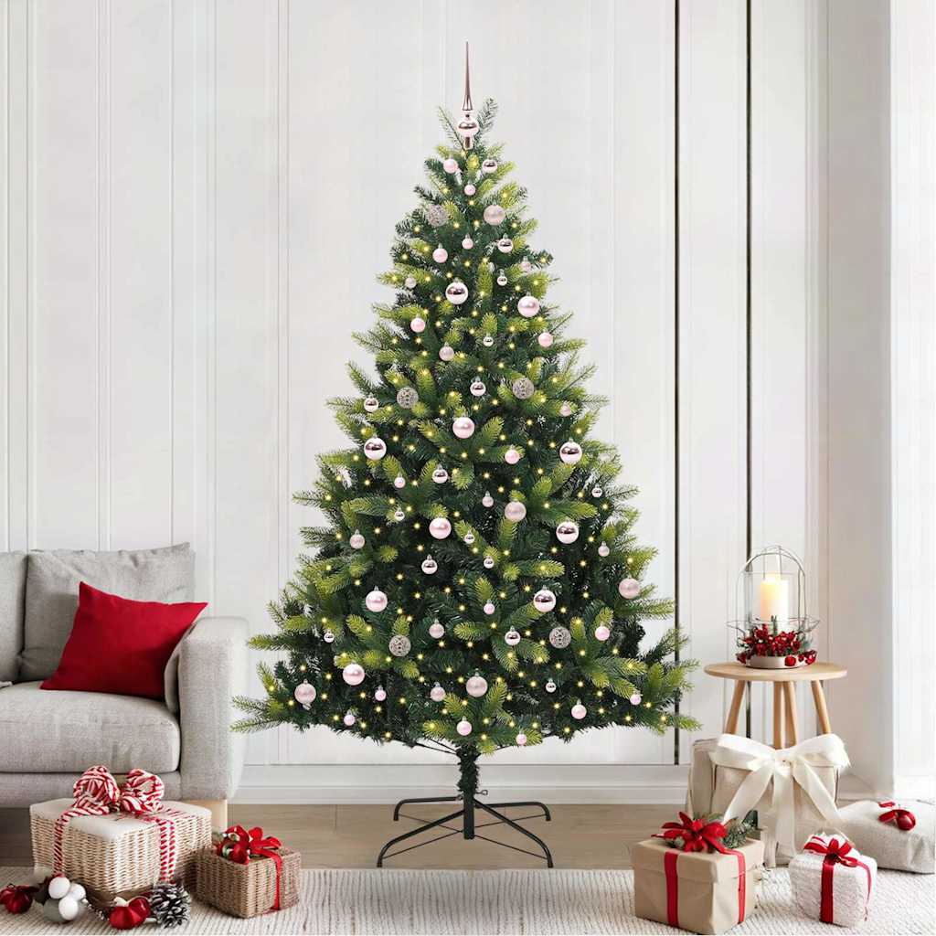 Künstlicher klappbarer Weihnachtsbaum 300 LEDs Grün 210 cm