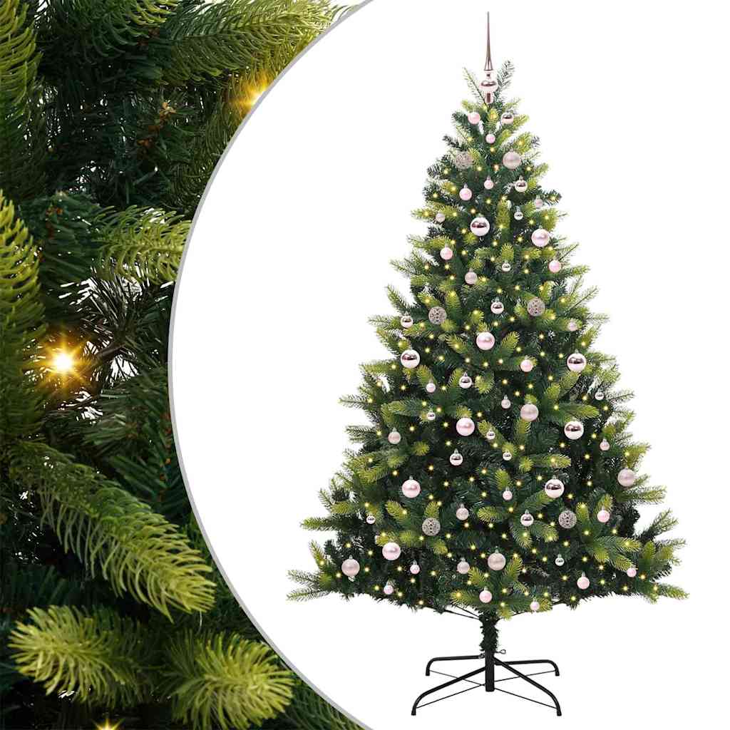 Künstlicher klappbarer Weihnachtsbaum 300 LEDs Grün 210 cm