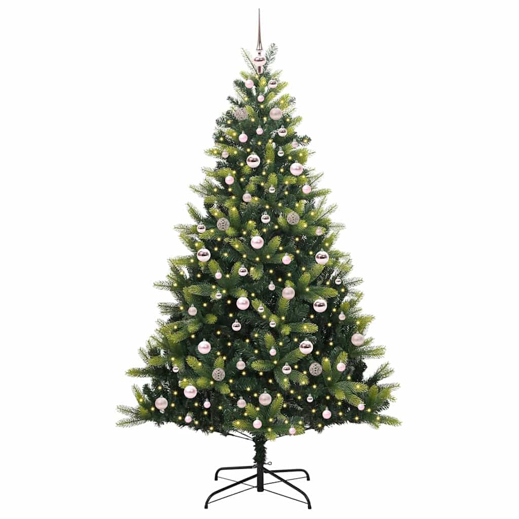 Künstlicher klappbarer Weihnachtsbaum 300 LEDs Grün 210 cm