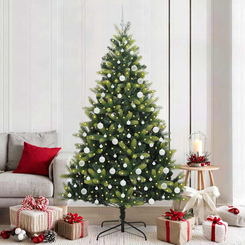 Künstlicher Falt-Weihnachtsbaum mit 300 LEDs Grün 210 cm