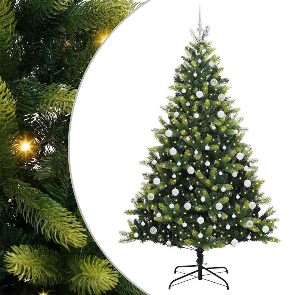 Künstlicher Falt-Weihnachtsbaum mit 300 LEDs Grün 210 cm