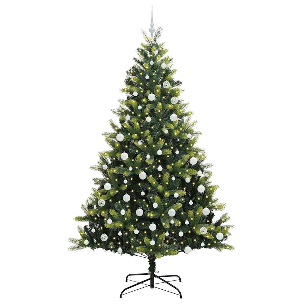 Künstlicher Falt-Weihnachtsbaum mit 300 LEDs Grün 210 cm