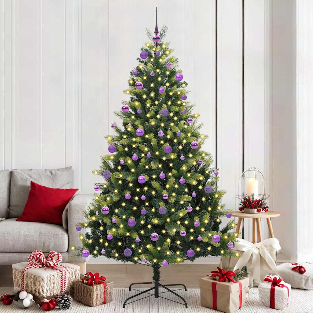 Künstlicher klappbarer Weihnachtsbaum 300 LEDs Grün 210 cm