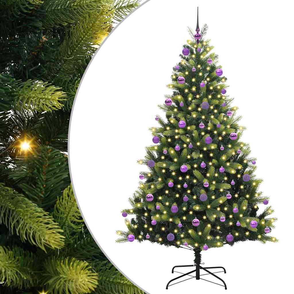 Künstlicher klappbarer Weihnachtsbaum 300 LEDs Grün 210 cm