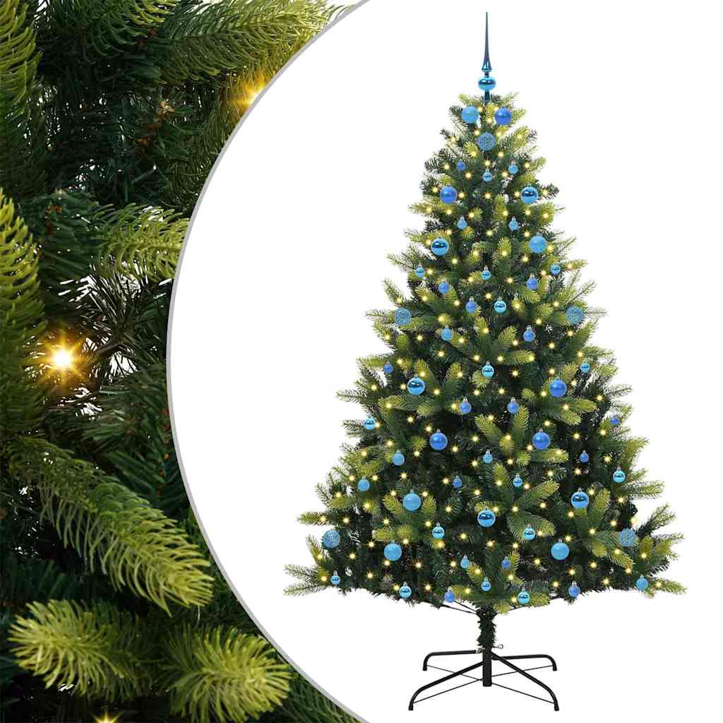 Künstlicher Klappbarer Weihnachtsbaum 300 LEDs Grün 210 cm