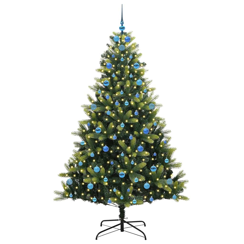 Künstlicher Klappbarer Weihnachtsbaum 300 LEDs Grün 210 cm