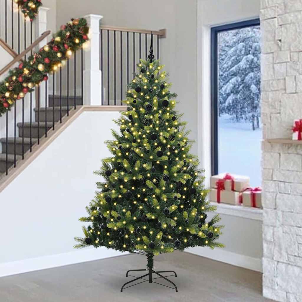 Künstlicher Klapp-Weihnachtsbaum mit 300 LEDs Grün 240 cm