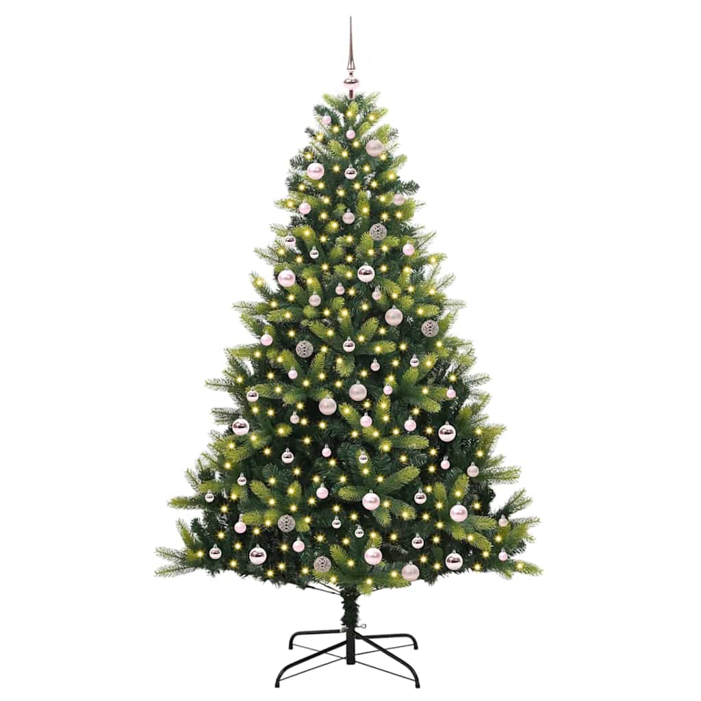 Künstlicher Klappbarer Weihnachtsbaum 300 LEDs Grün 240 cm