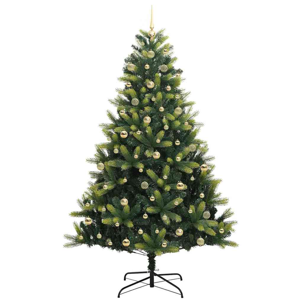 Künstlicher Klappbarer Weihnachtsbaum 300 LEDs Grün 240 cm