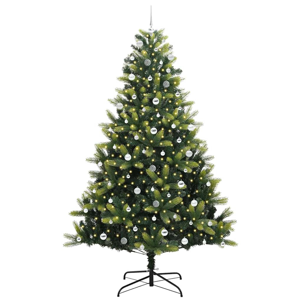 Künstlicher Klappbarer Weihnachtsbaum 300 LEDs Grün 240 cm