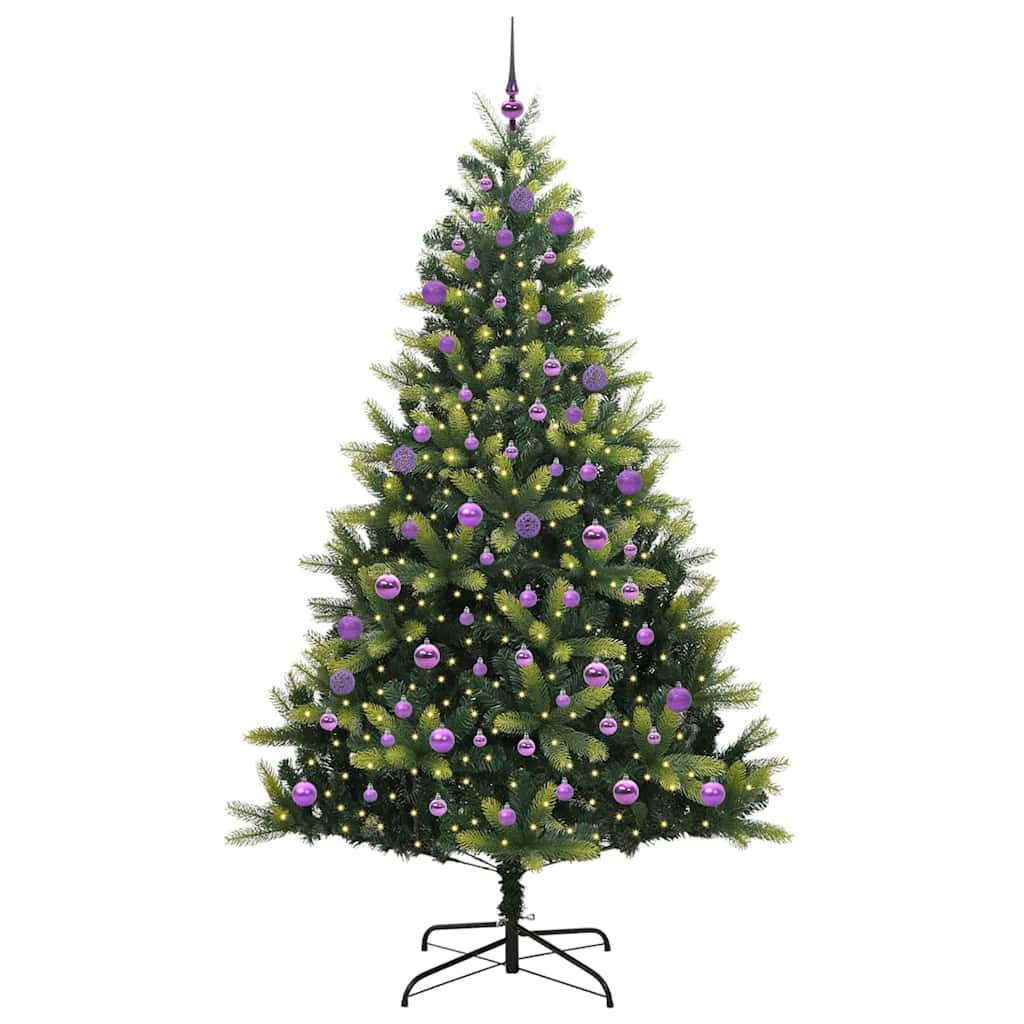 Künstlicher Klappbarer Weihnachtsbaum 300 LEDs Grün 240 cm