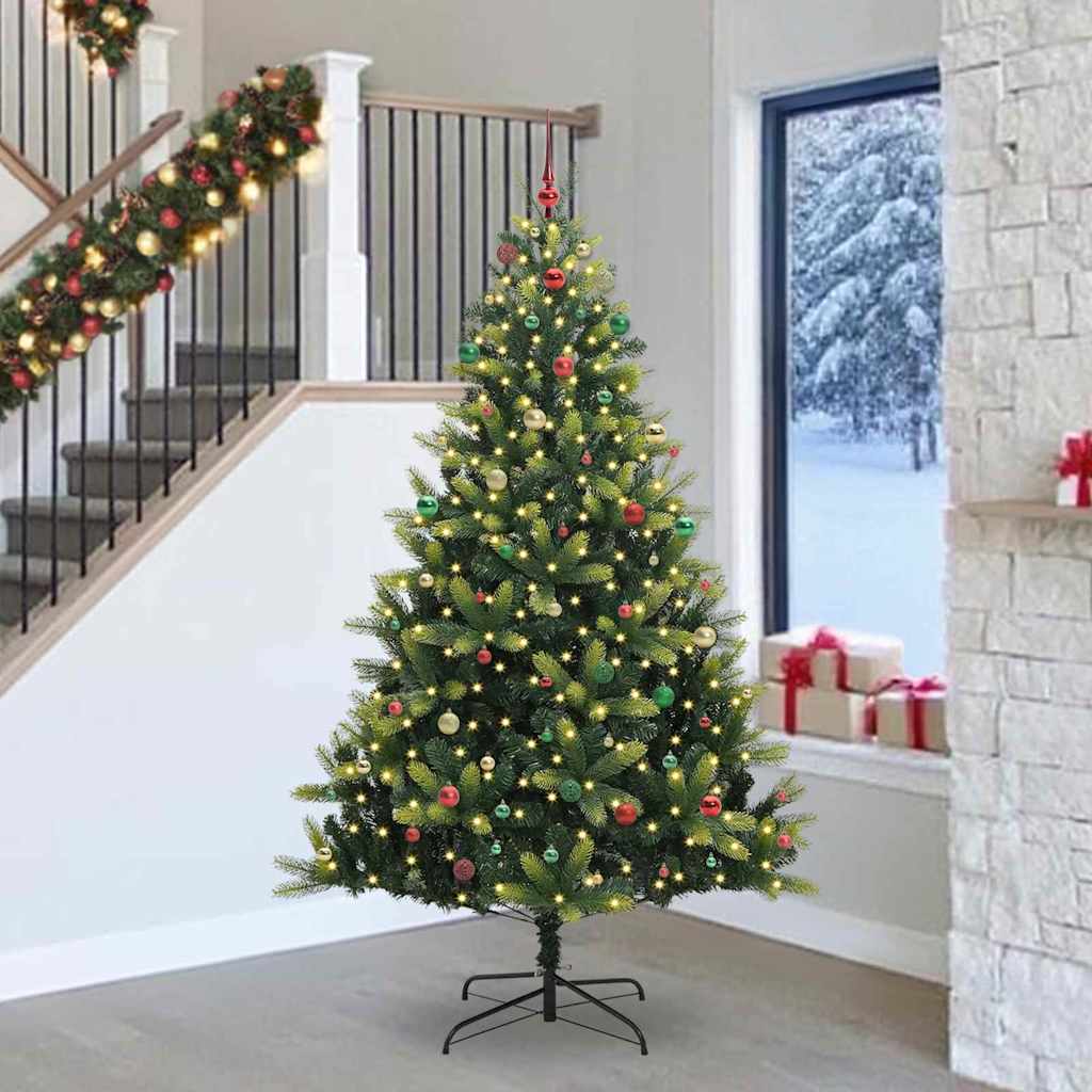 Künstlicher Gelenk-Weihnachtsbaum 300 LEDs Grün 240 cm