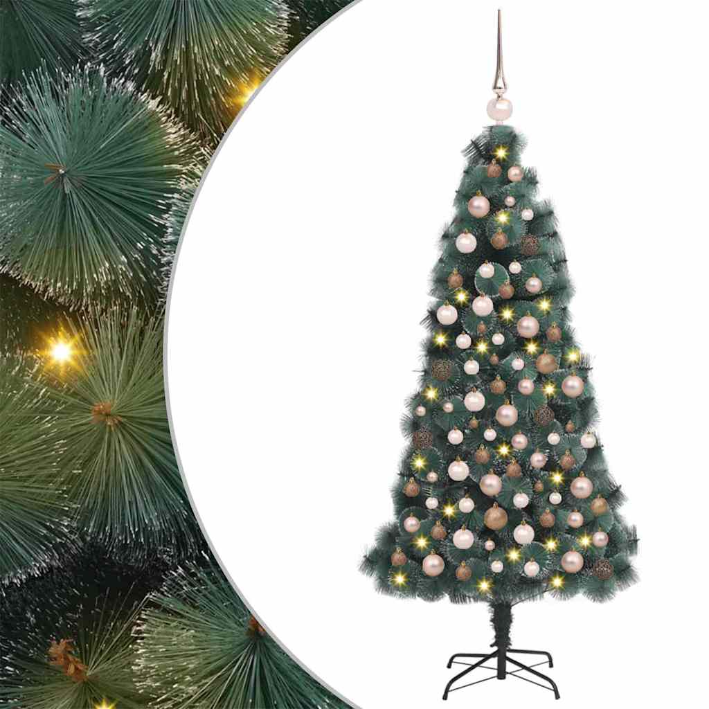 Künstlicher beleuchteter Weihnachtsbaum mit Kugel-Set 120 cm
