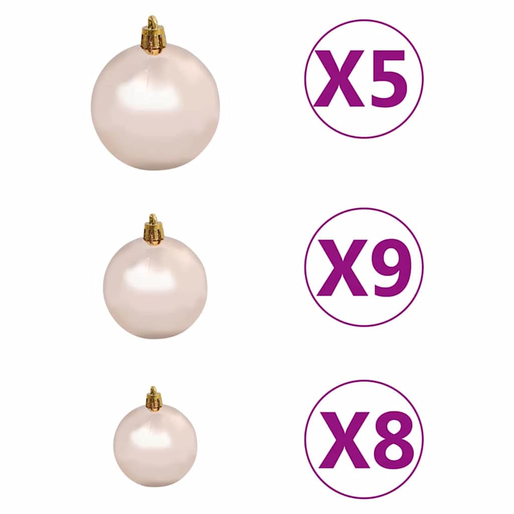Künstlicher beleuchteter Weihnachtsbaum mit Kugel-Set 120 cm