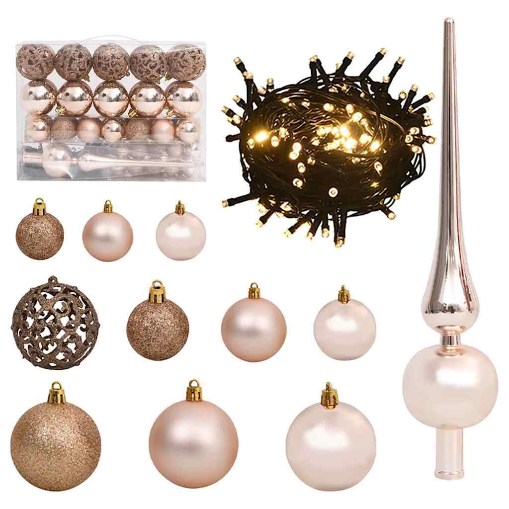 Künstlicher beleuchteter Weihnachtsbaum mit Kugel-Set 120 cm