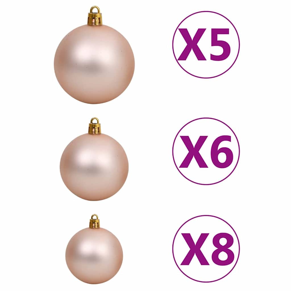 Künstlicher beleuchteter Weihnachtsbaum mit Kugel-Set 120 cm