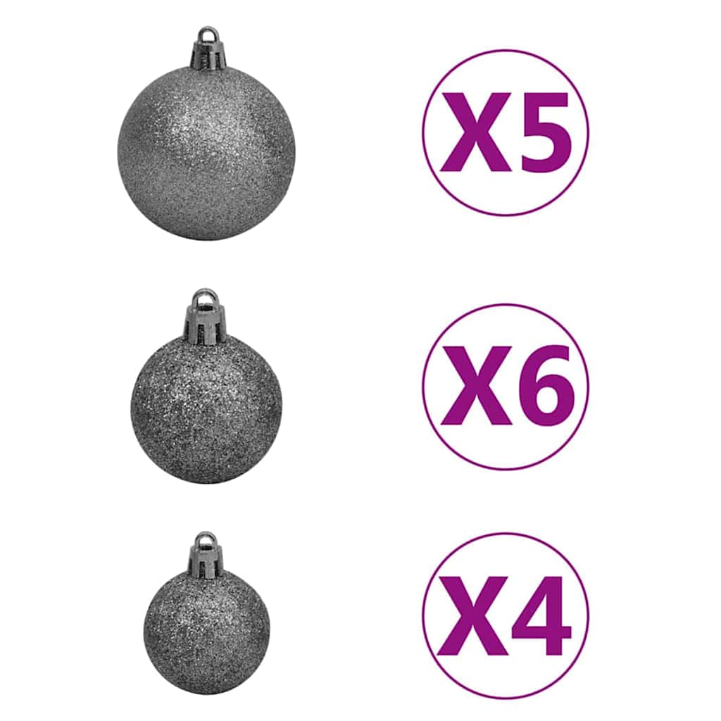 Künstlicher beleuchteter Weihnachtsbaum mit Kugel-Set 120 cm